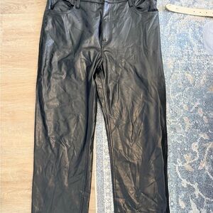 Abercrombie & Fitch Black Ultra High Rise Leather Pants 33Short